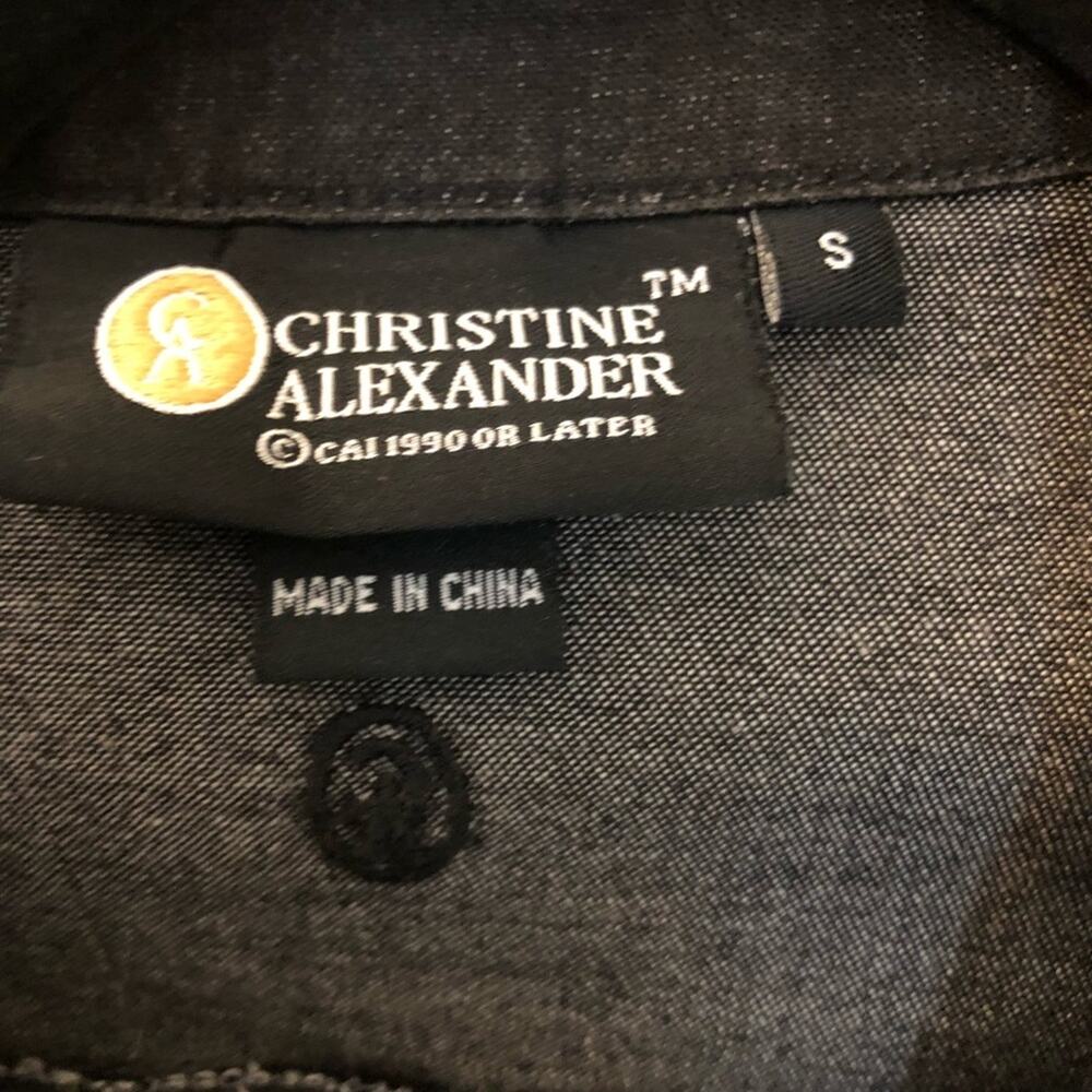 Christine Alexander Black Denim Jacket Embellished Small - Picture 4 of 7